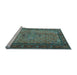 Sideview of Machine Washable Persian Light Blue Traditional Rug, wshtr1904lblu