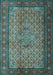 Machine Washable Persian Light Blue Traditional Rug, wshtr1904lblu