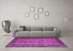 Machine Washable Persian Purple Traditional Area Rugs in a Living Room, wshtr1904pur