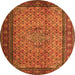 Machine Washable Persian Orange Traditional Area Rugs, wshtr1904org