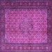 Square Machine Washable Persian Purple Traditional Area Rugs, wshtr1904pur