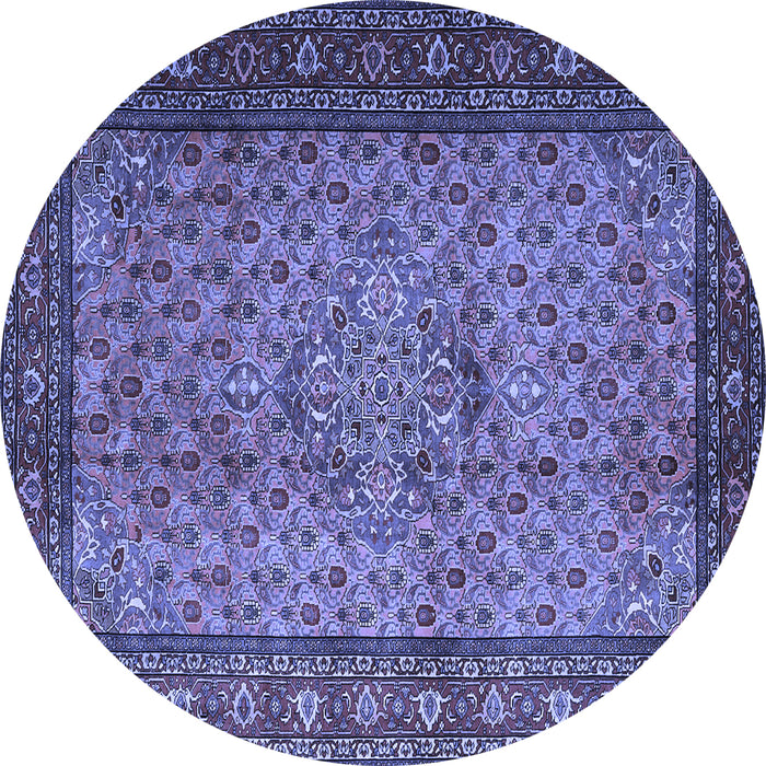 Round Persian Blue Traditional Rug, tr1904blu