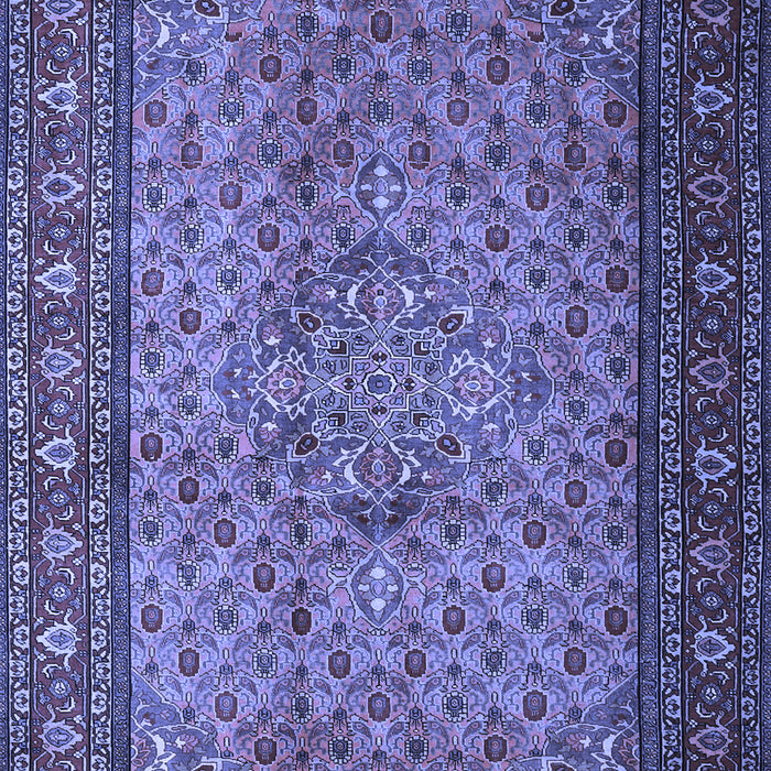 Machine Washable Persian Blue Traditional Rug, wshtr1904blu