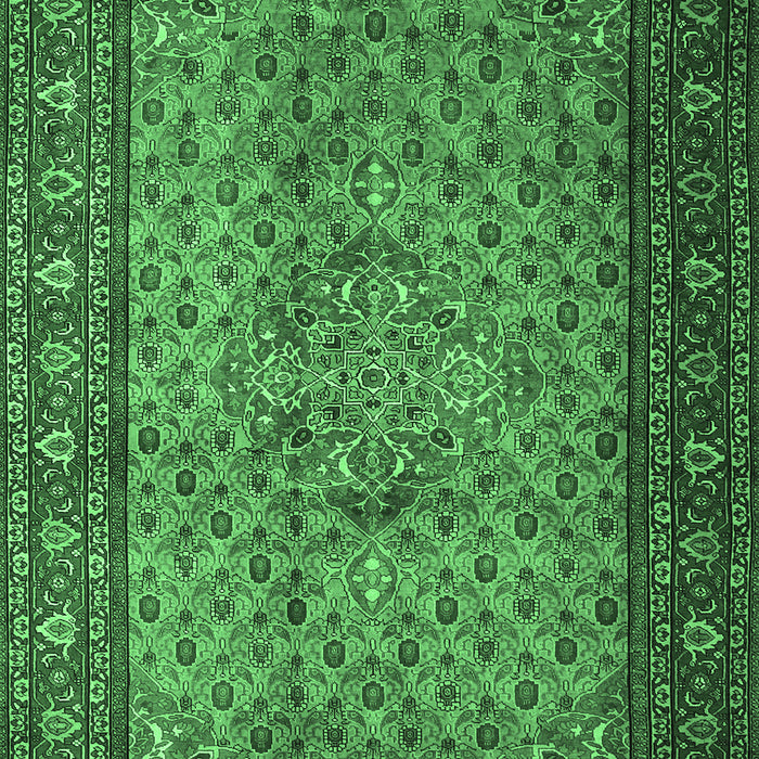 Machine Washable Persian Emerald Green Traditional Area Rugs, wshtr1904emgrn