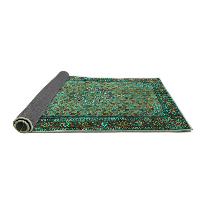 Sideview of Persian Turquoise Traditional Rug, tr1904turq