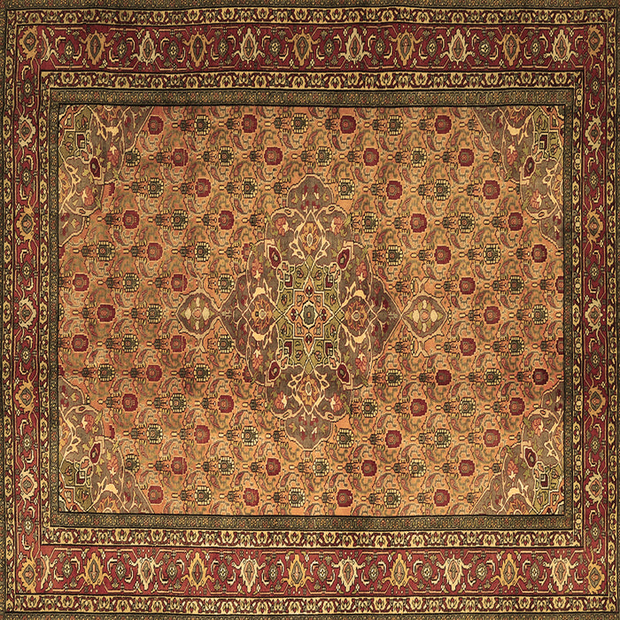 Square Persian Brown Traditional Rug, tr1904brn