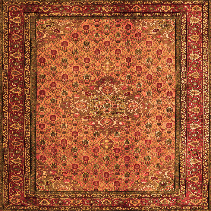 Serging Thickness of Persian Orange Traditional Rug, tr1904org