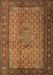 Machine Washable Persian Brown Traditional Rug, wshtr1904brn