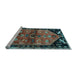 Sideview of Machine Washable Animal Light Blue Traditional Rug, wshtr1905lblu