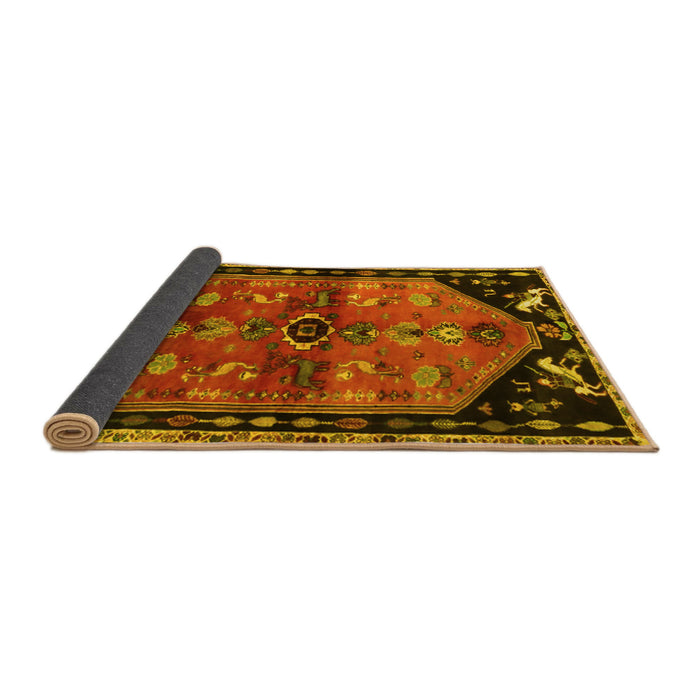 Sideview of Animal Yellow Traditional Rug, tr1905yw