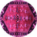 Round Animal Pink Traditional Rug, tr1905pnk