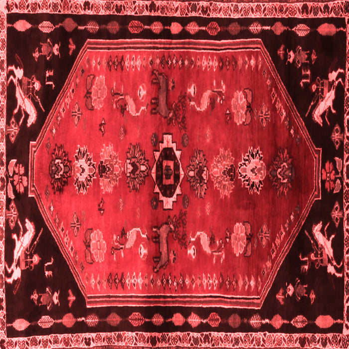 Machine Washable Animal Red Traditional Rug, wshtr1905red