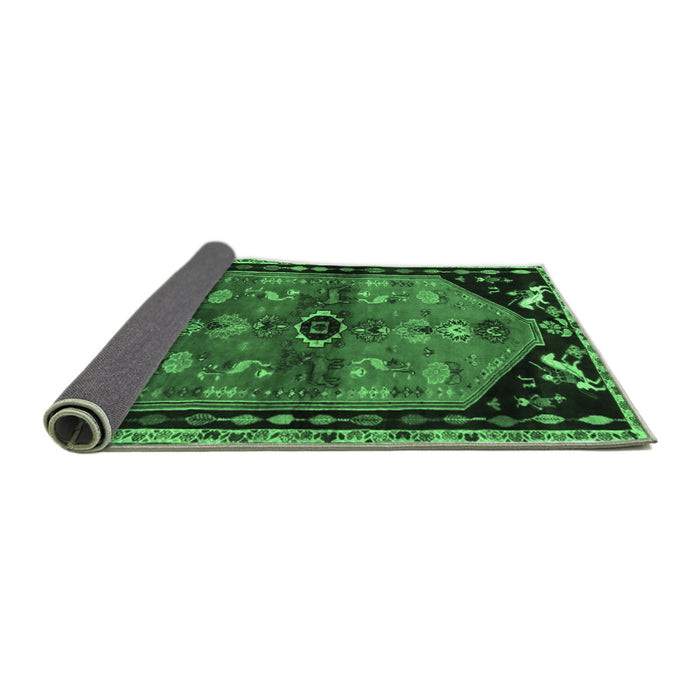 Sideview of Animal Emerald Green Traditional Rug, tr1905emgrn