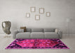 Machine Washable Animal Pink Traditional Rug in a Living Room, wshtr1905pnk