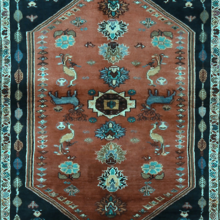 Animal Light Blue Traditional Rug, tr1905lblu