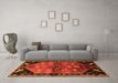 Machine Washable Animal Orange Traditional Area Rugs in a Living Room, wshtr1905org