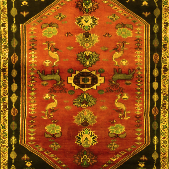 Animal Yellow Traditional Rug, tr1905yw