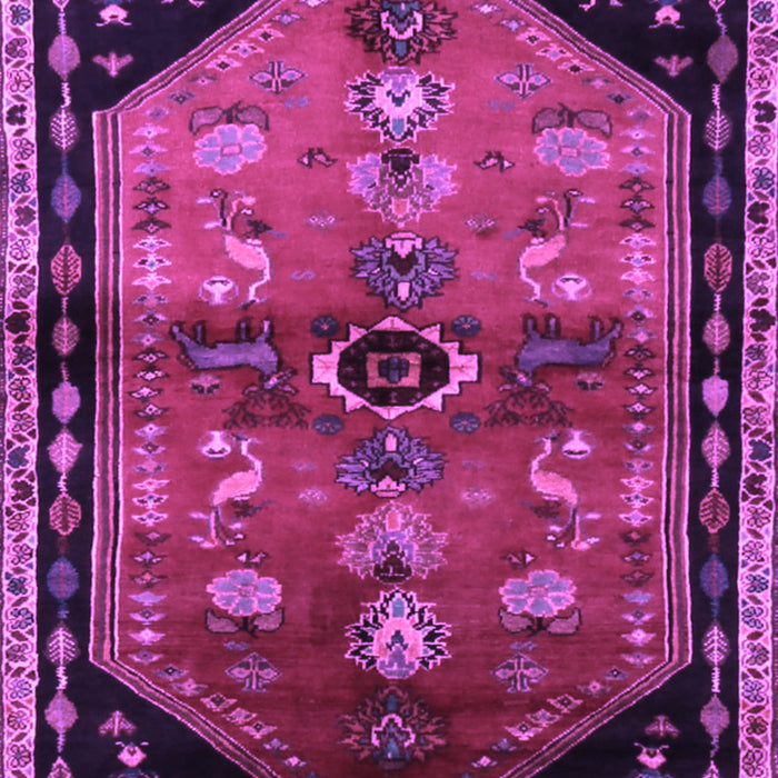 Machine Washable Animal Purple Traditional Area Rugs, wshtr1905pur