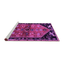 Sideview of Machine Washable Animal Purple Traditional Area Rugs, wshtr1905pur