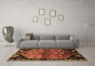 Machine Washable Animal Brown Traditional Rug in a Living Room,, wshtr1905brn