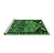 Sideview of Machine Washable Animal Emerald Green Traditional Area Rugs, wshtr1905emgrn