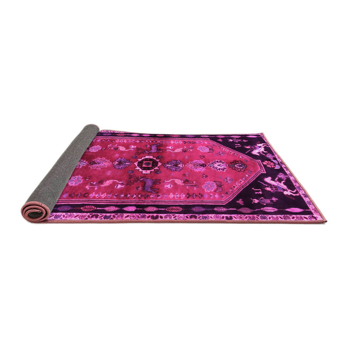 Sideview of Animal Pink Traditional Rug, tr1905pnk