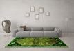 Machine Washable Animal Green Traditional Area Rugs in a Living Room,, wshtr1905grn