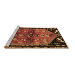 Sideview of Machine Washable Animal Brown Traditional Rug, wshtr1905brn