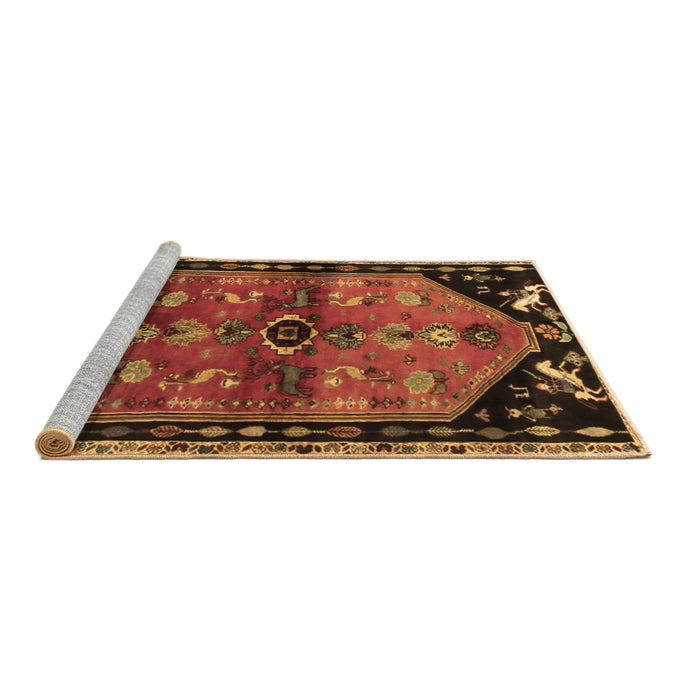 Sideview of Machine Washable Animal Brown Traditional Rug, wshtr1905brn