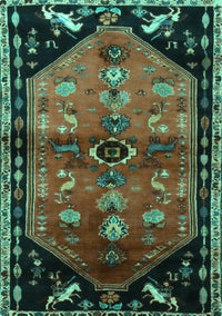 Animal Turquoise Traditional Rug, tr1905turq