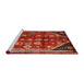 Sideview of Machine Washable Traditional Rust Pink Rug, wshtr1906