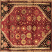 Square Machine Washable Persian Brown Traditional Rug, wshtr1906brn