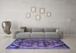 Machine Washable Persian Blue Traditional Rug in a Living Room, wshtr1906blu