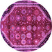 Round Persian Purple Traditional Rug, tr1906pur