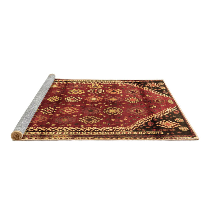 Sideview of Machine Washable Persian Brown Traditional Rug, wshtr1906brn