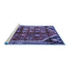 Sideview of Machine Washable Persian Blue Traditional Rug, wshtr1906blu