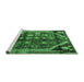 Sideview of Machine Washable Persian Emerald Green Traditional Area Rugs, wshtr1906emgrn