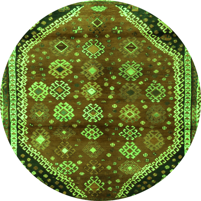 Square Persian Green Traditional Rug, tr1906grn