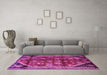 Machine Washable Persian Purple Traditional Area Rugs in a Living Room, wshtr1906pur