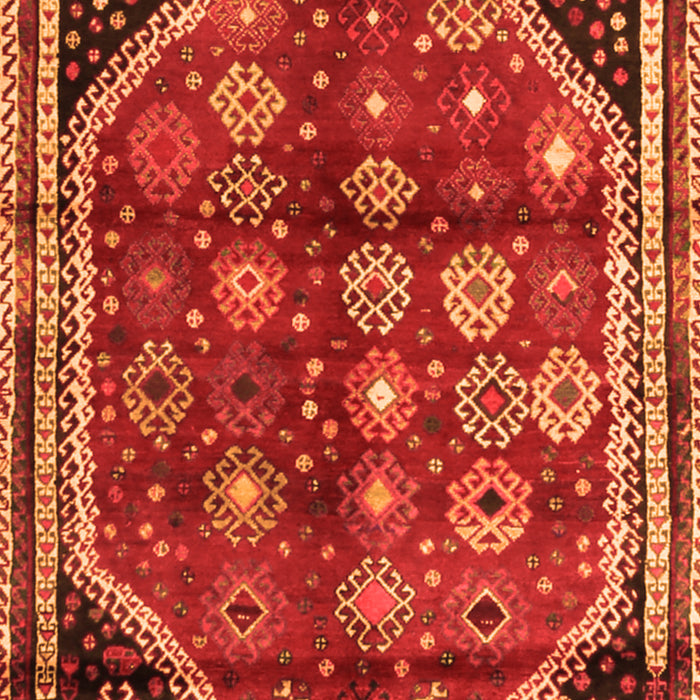Serging Thickness of Machine Washable Persian Orange Traditional Area Rugs, wshtr1906org