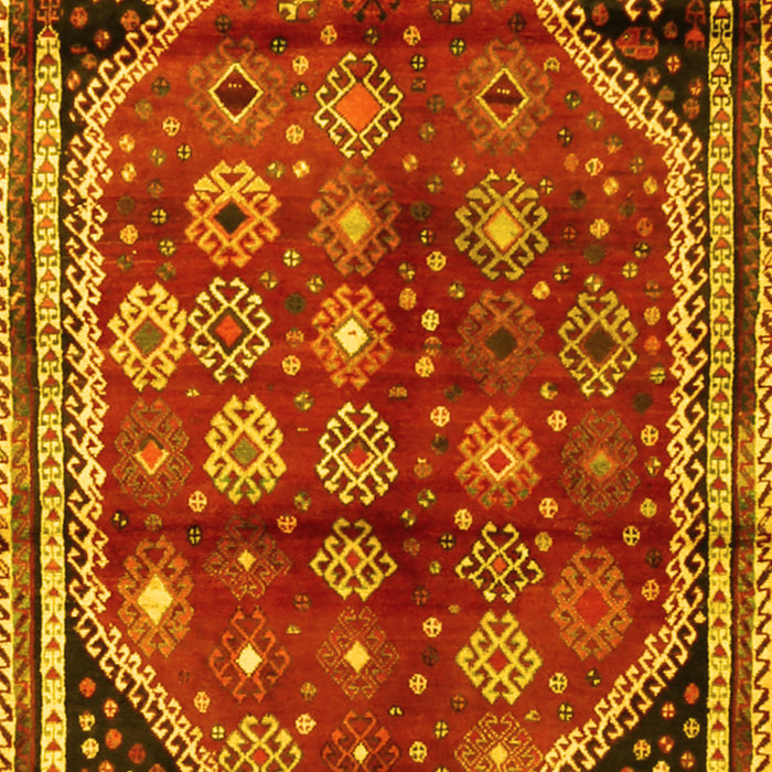 Machine Washable Persian Yellow Traditional Rug, wshtr1906yw