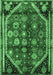 Machine Washable Persian Emerald Green Traditional Area Rugs, wshtr1906emgrn