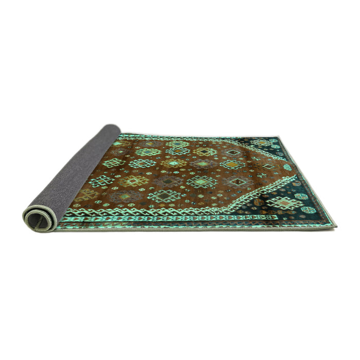Sideview of Persian Turquoise Traditional Rug, tr1906turq