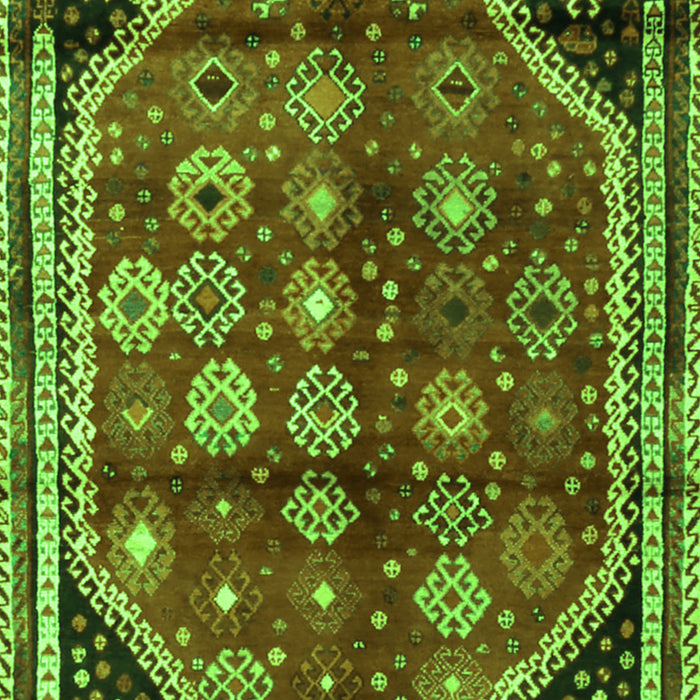Serging Thickness of Machine Washable Persian Green Traditional Area Rugs, wshtr1906grn