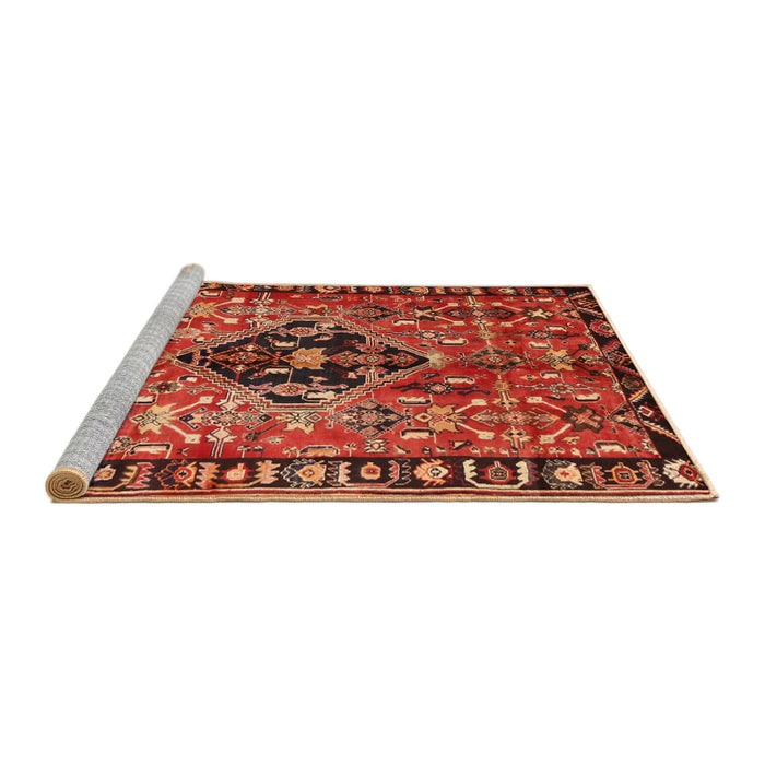 Sideview of Machine Washable Traditional Red Rug, wshtr1907