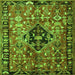 Round Machine Washable Persian Green Traditional Area Rugs, wshtr1907grn