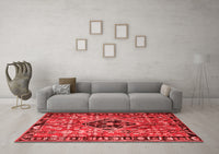 Machine Washable Persian Red Traditional Rug, wshtr1907red