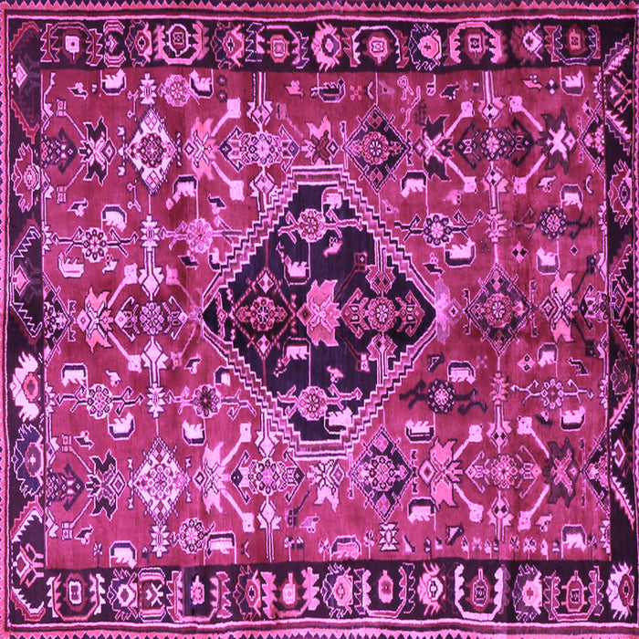 Square Machine Washable Persian Purple Traditional Area Rugs, wshtr1907pur