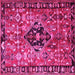 Square Machine Washable Persian Pink Traditional Rug, wshtr1907pnk