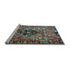 Sideview of Machine Washable Persian Light Blue Traditional Rug, wshtr1907lblu